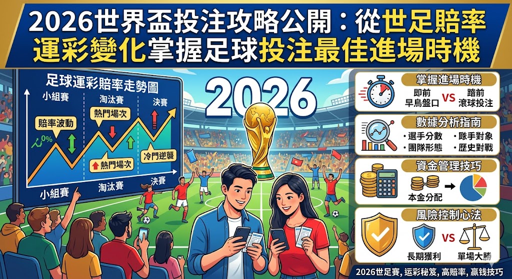 2026世界盃投注攻略公開:從世足賠率運彩變化掌握足球投注最佳進場時機